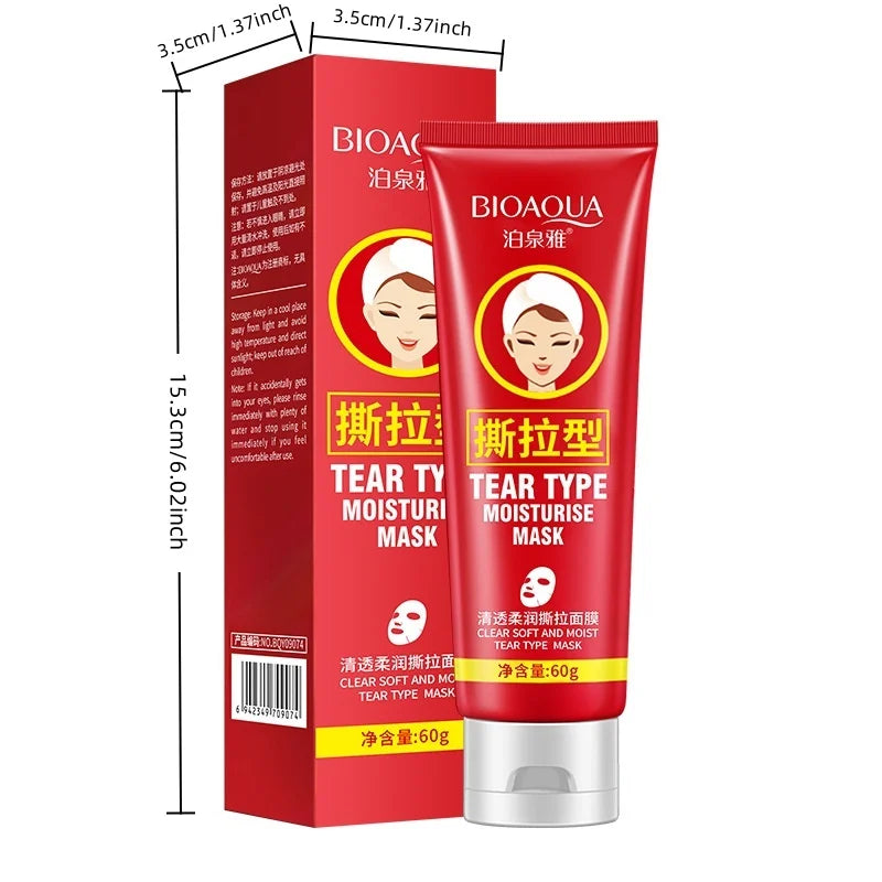 60g Peel-Off Mask, Containing Bamboo Charcoal, Glycerin and Other Skin Care Ingredients, Has a Fine, Soft Texture That Is Easy to Spread, Forms a Film Quickly, and Helps Absorb and Cleanse the Skin, Easily Removing Skin Oil a Vue