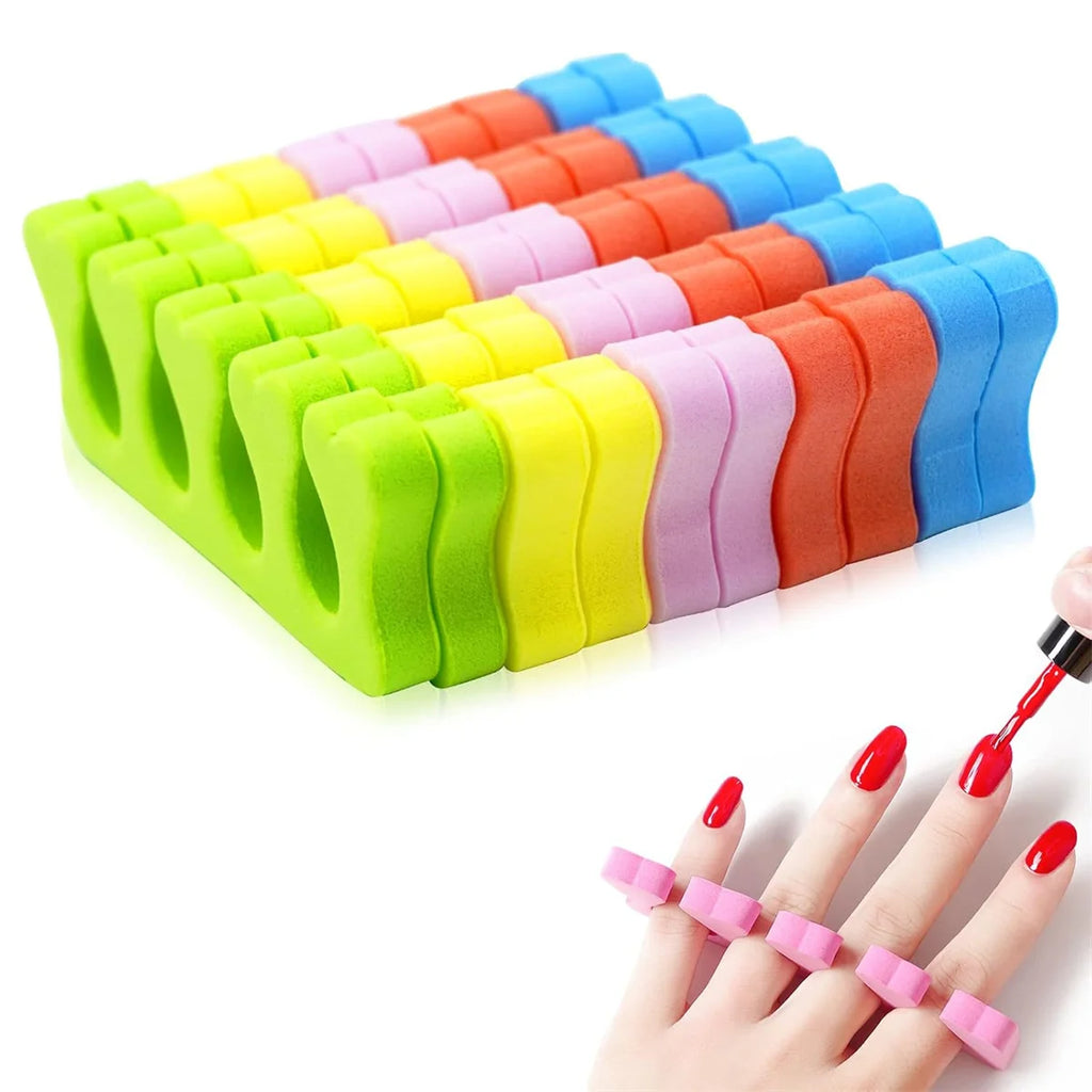 100pcs/50pairs Sponge Toe Finger Separator Manicure Set Toe Splitte for Nail Polish Enhancement Painting and Polishing Tools Vue
