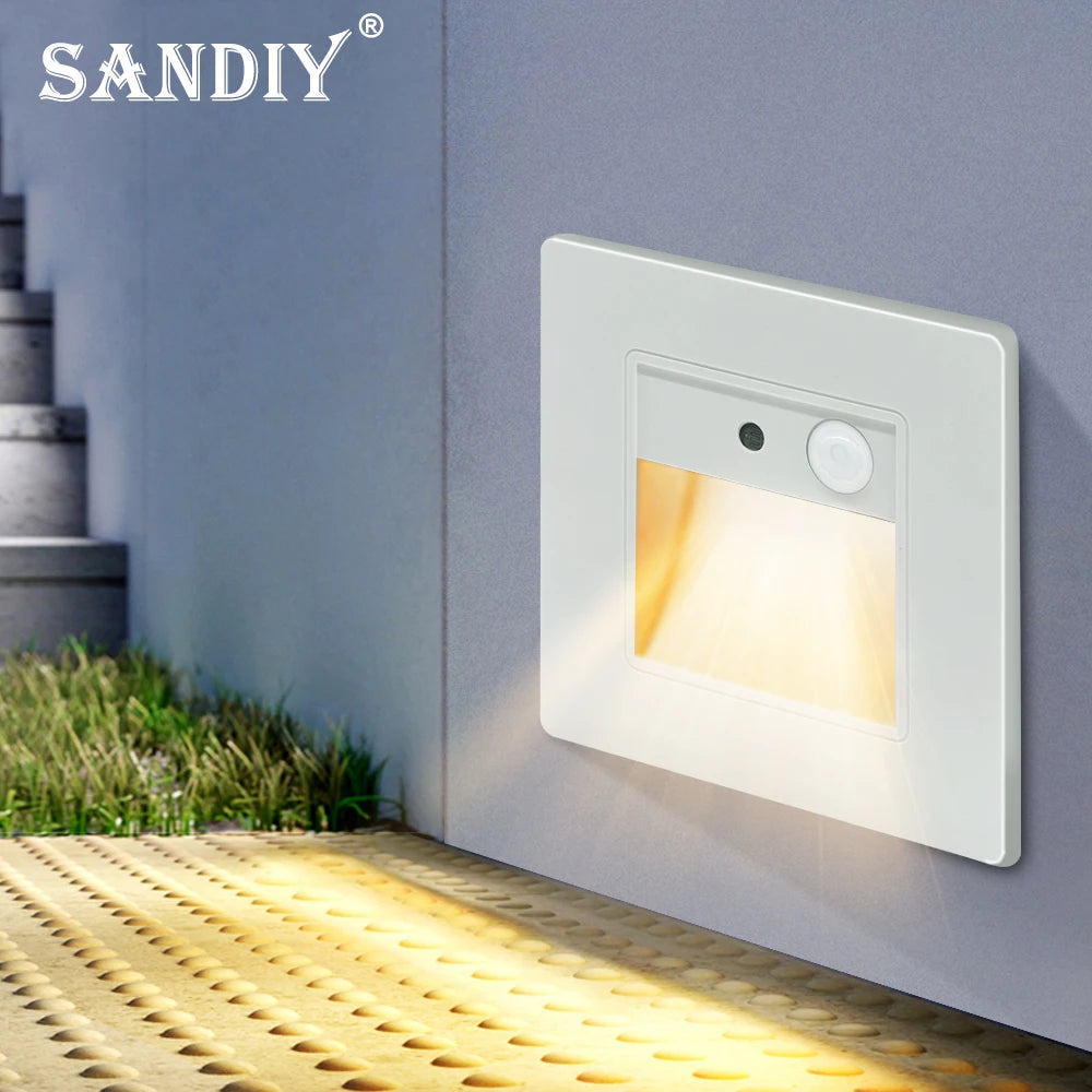 LED Recessed PIR Motion Sensor Step Night Light 2W/3W | SANDIY Recessed LED Step Light Vue
