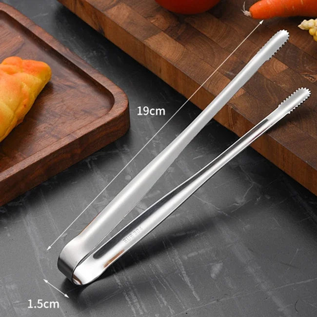 Grill Tongs Food Stainless Steel Clip BBQ Steak Clip Bread Tong Cooking Utensils Party Non-Slip Kitchen Gadgets Accessories Vue S