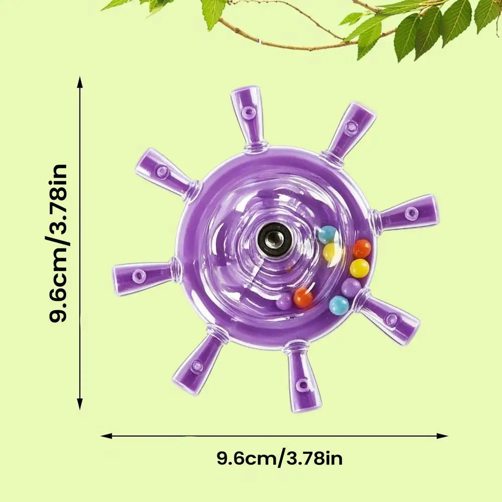 Parakeet Toys Colorful Interactive Rotating Small Wheel Rattle, Cage Parrot Spinner Toy for Cockatiels, Budgies, Conures, Parrot Vue Dark Purple
