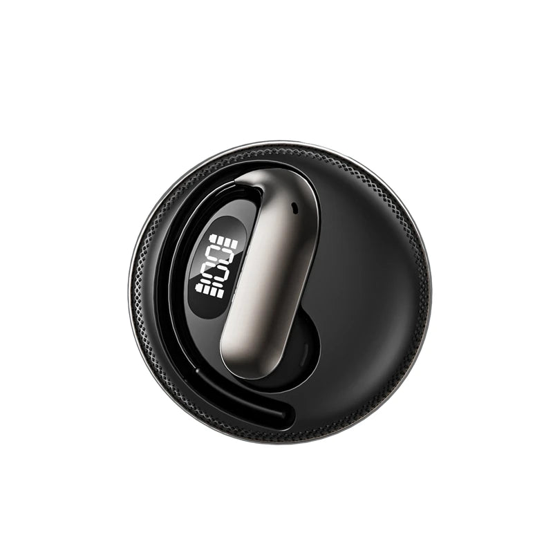 Bluetooth Translation Headset X56 Dual Earhook Headset Compact Portable Headphones With Feature Smart Digital Display Vue Black-translation