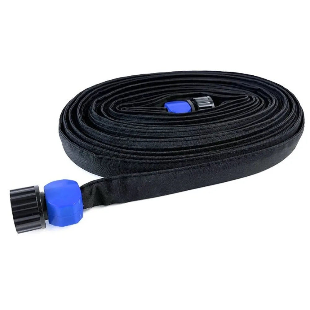 Thickened Flat Porous Seeping Hose Uniform Infiltration Efficient Micro Drip Irrigation Water-saving Drip Irrigation Tape Vue Black-295.28 in
