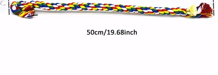 Bird Toys Parrot Climbing Rope Birdcage Suspension Pole Cotton Rope Swivel Ladder Parakeet Training Chew Toys Pet Supplies Vue 0.5m