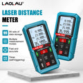 Laser Meter Digital Tape Timer Trigger Measure Tools 50m 100m 150m Laser Distance Meter Bubble Level Handheld Laser Rangefinder Vue Blue 50m