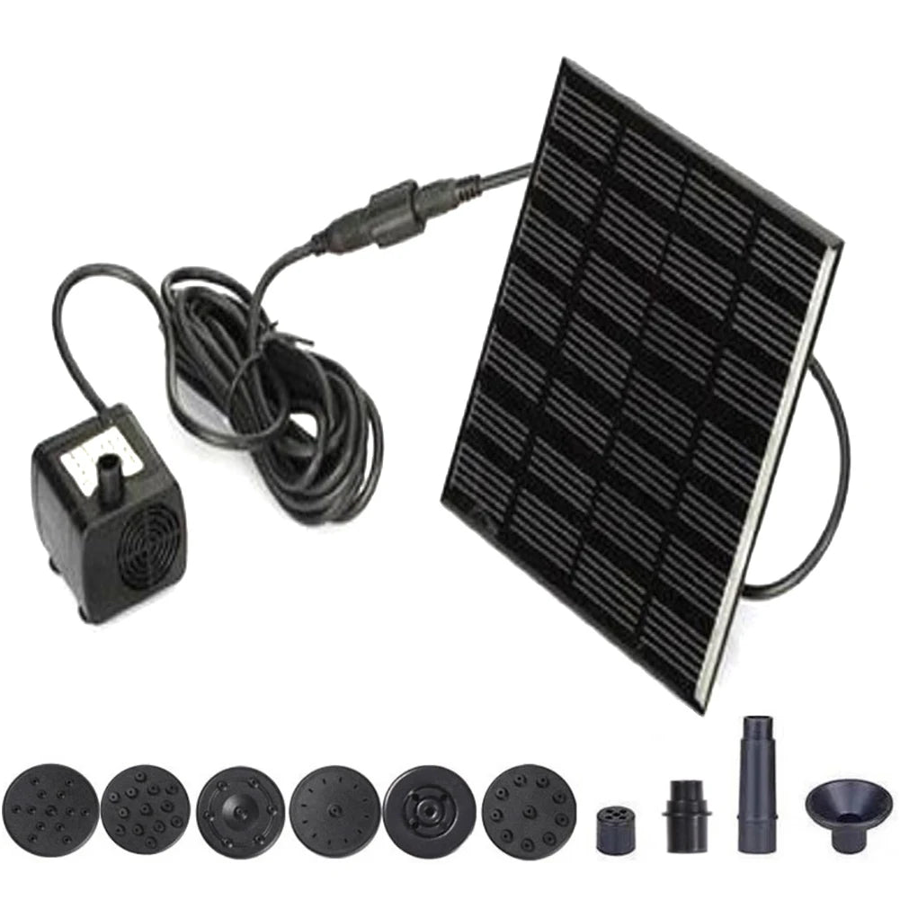 1.2W Solar Fountain Pump 6 Nozzles 110cm Lift | Garden & Pond Solar Fountain Pump Vue