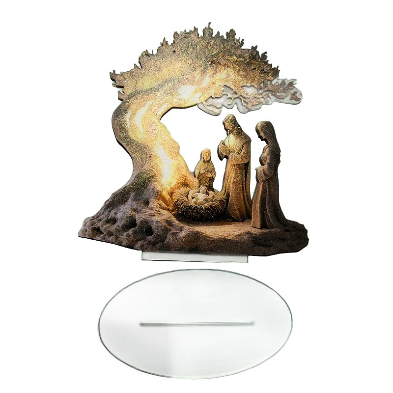 Easter Nativity Scene Figurine Tabletop Decor Nativity Figurines Set Home Decoration Vue