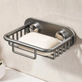 Space-Saver Self Adhesive Wall Mounted Soap Rack Rustproof Detachable Soap Storage Rack No Drill Soap Basket Shower Storage Vue Single Grey