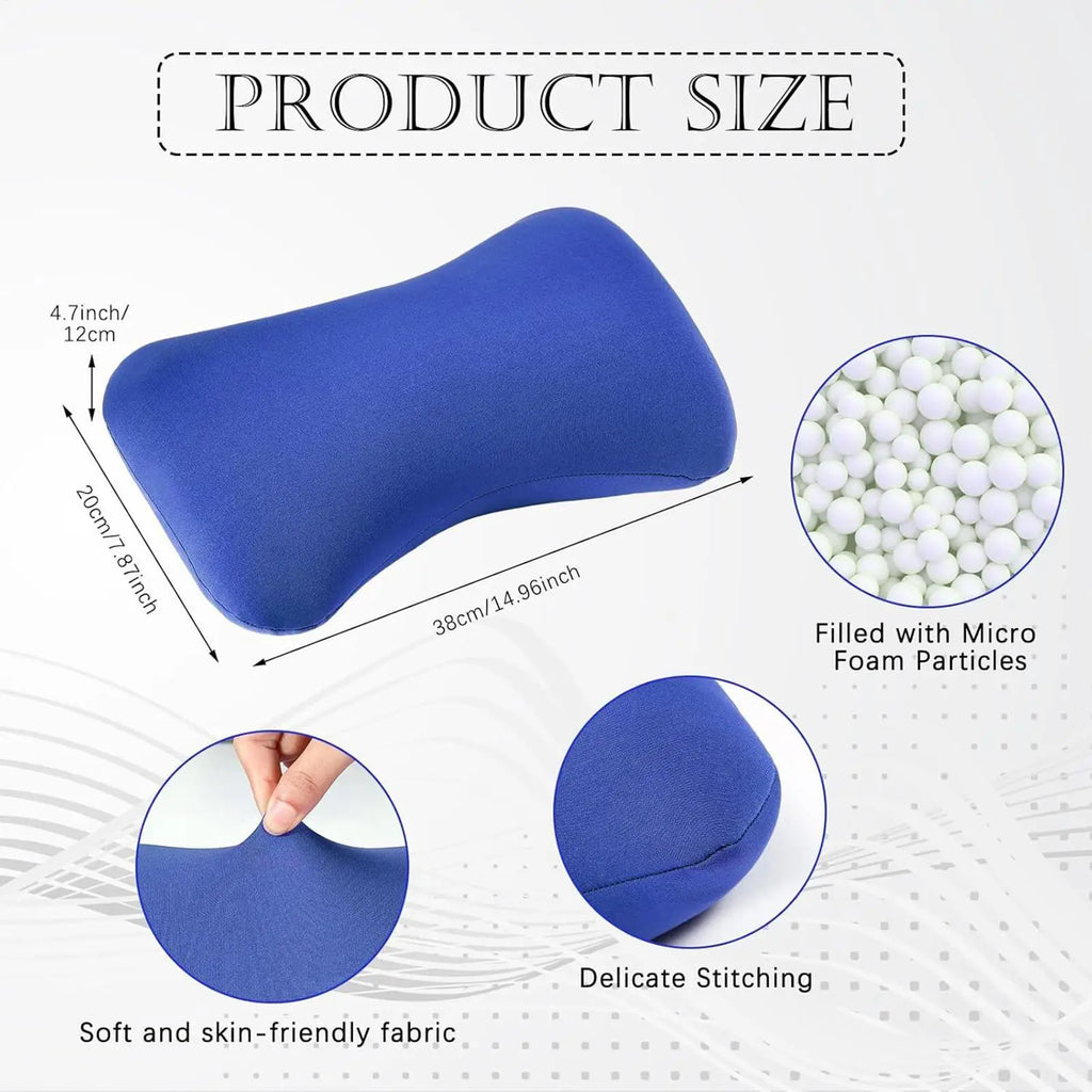 Microbead Neck Pillow Cervical Pillow Portable Support Headrest Cushion for Camping Road Trip Traveling Airplane Car Bed Flight Vue