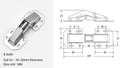 NAIERDI 4 Pack 90 Degree Soft Close Spring Hinges,No Pre-drilled Noiseless Hidden Concealed Cabinet Hinge Furniture Hinge Vue 4 Inch normal type