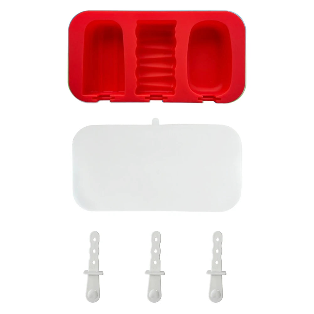 3-Pack BPA Free Silicone Popsicle Molds | Stackable Ice Lolly Maker Popsicle Mold Set Vue Red China Mainland