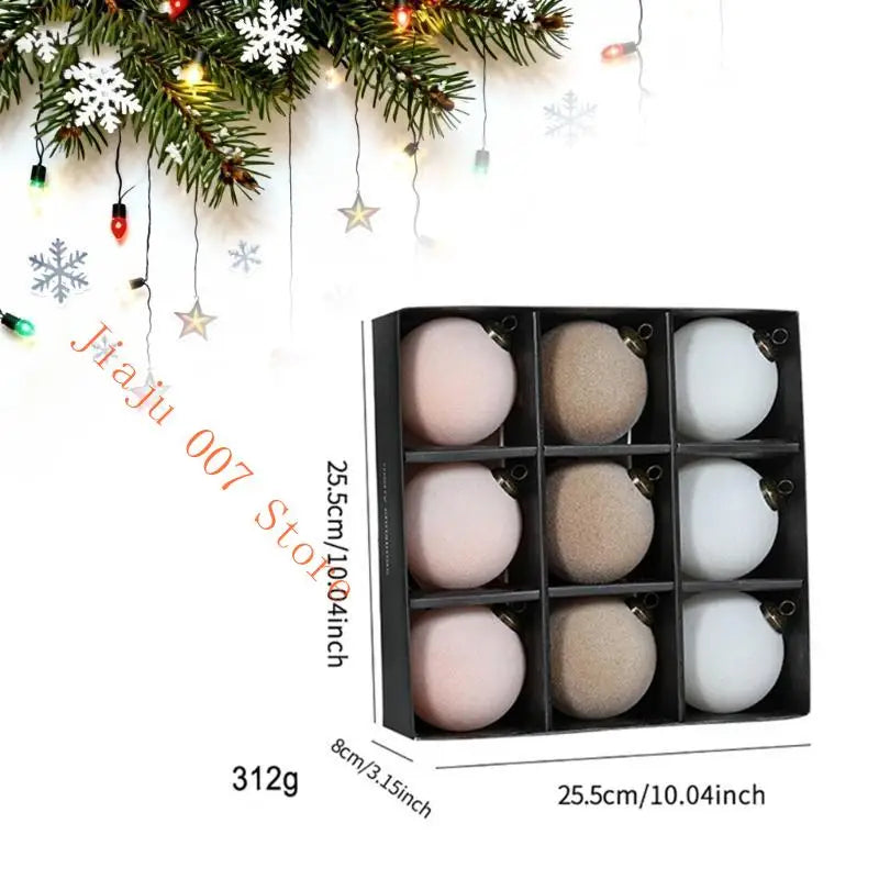 Shatterproof Velvet Christmas Ball Ornaments – 9-Piece Set Christmas Ball Ornaments Vue