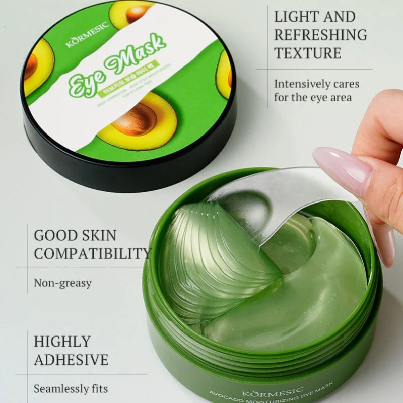 Avocado Moisturizing Eye Mask, Containing Avocado Essence, Nourishes the Delicate Eye Area, Leaving the Eyes Hydrated and Radiant. Vue