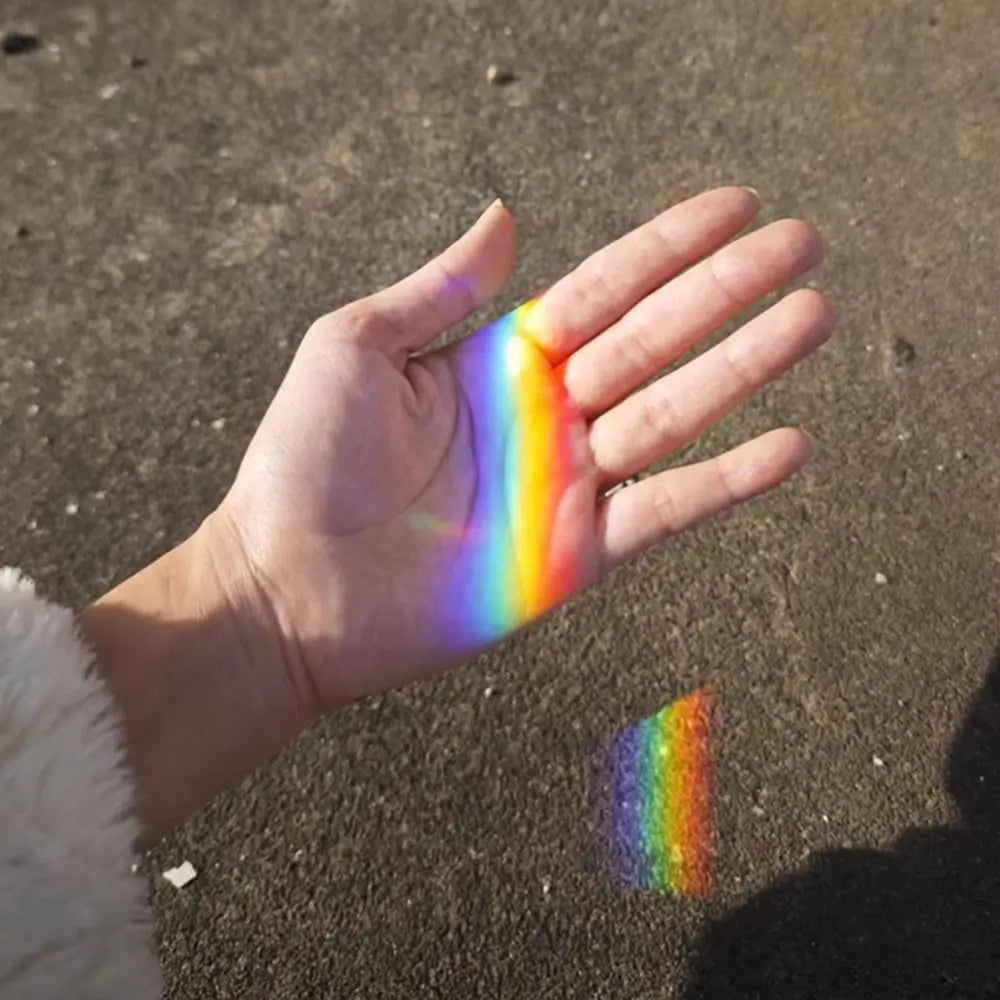 K9 Crystal Triangular Prism Seven Color Length Size Glass Prism Color Prisms Mirror Rainbow Prisma Physics Classroom Vue