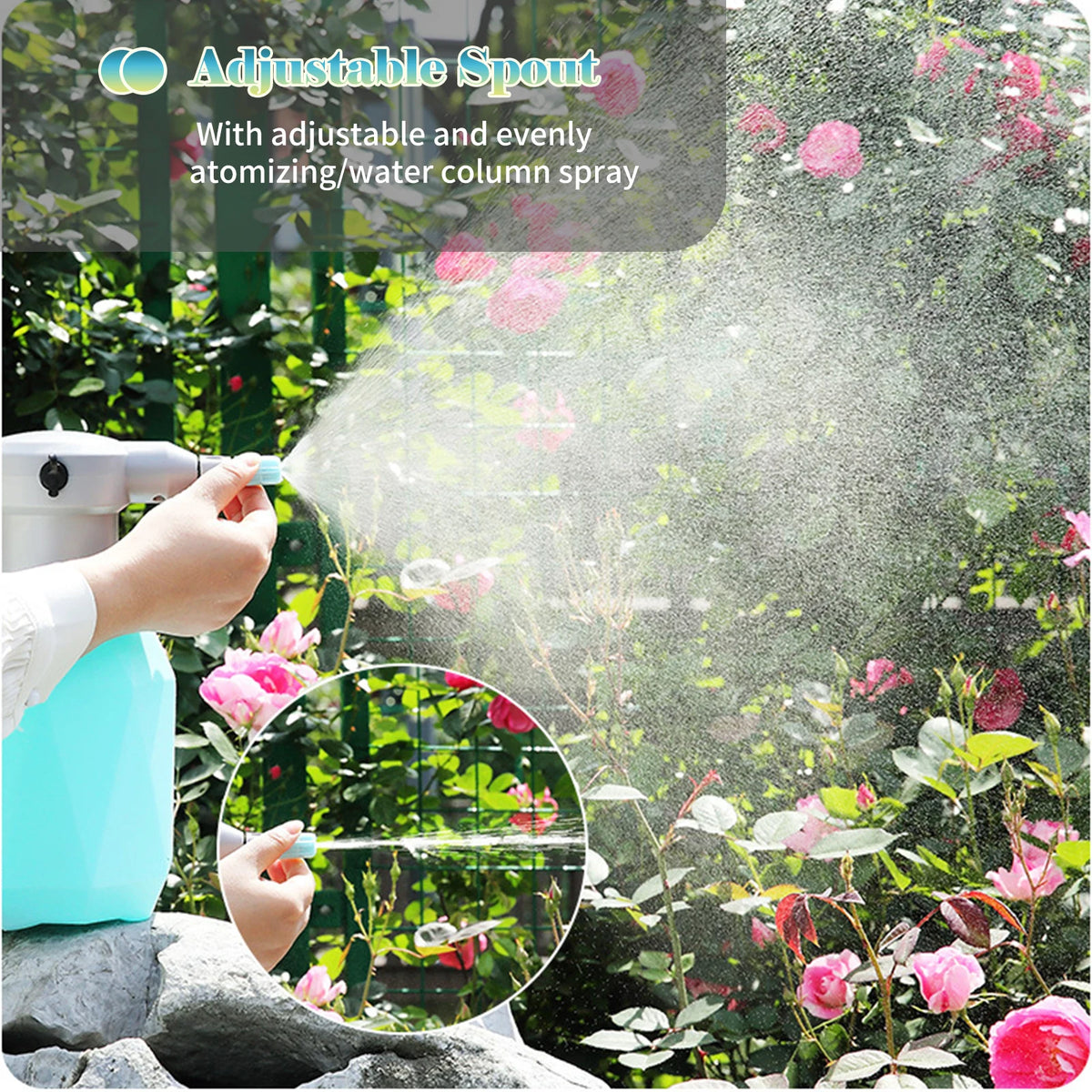 2L USB Handheld Automatic Garden Sprayer Electric Plant Mister Spray Bottle Watering Can Spritzer Adjustable Spout Plant Tools Vue