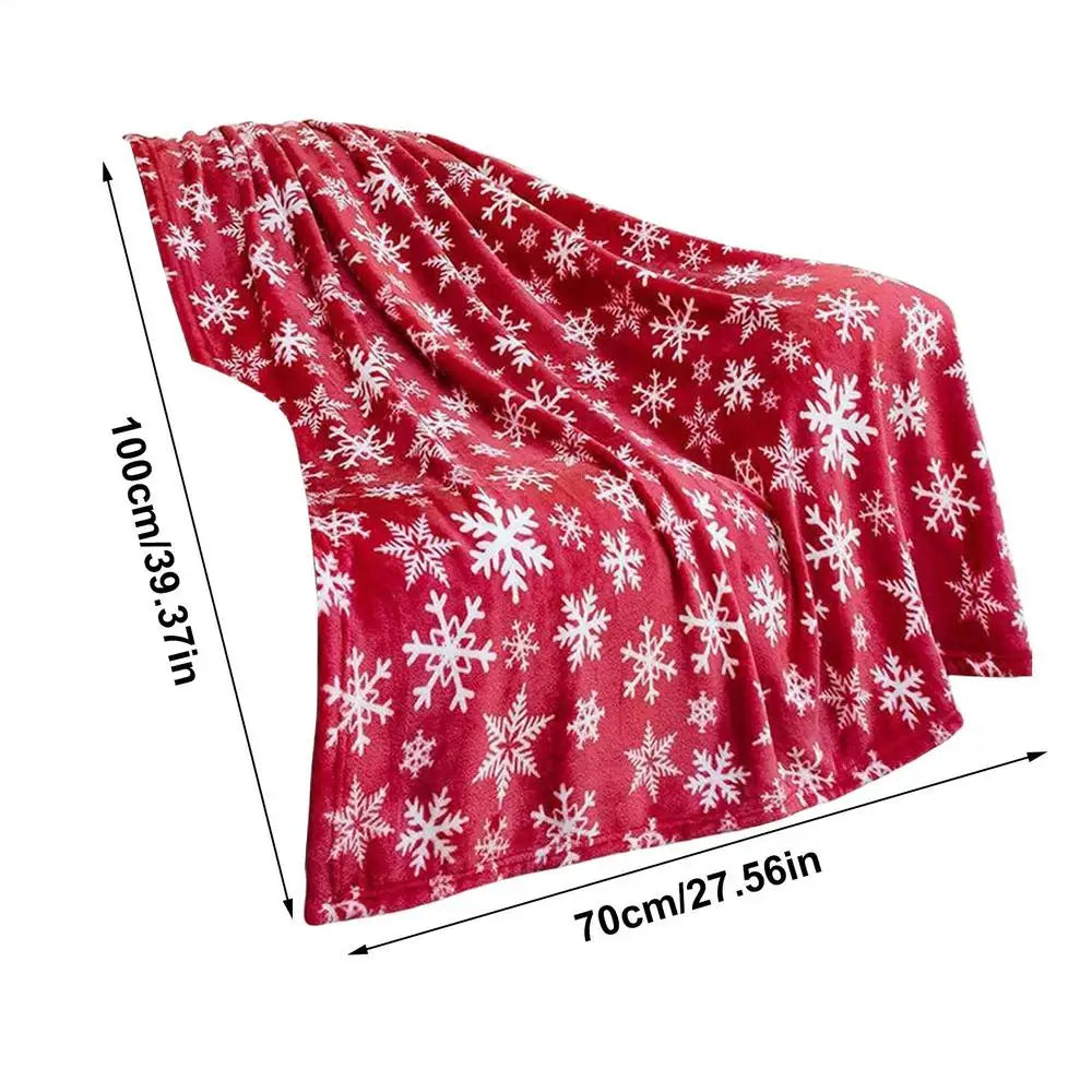 Christmas Blanket Soft Fleece Warm Home Decor Winter Flannel Blanket Christmas Decorations for Women Wife Sofa Bed Living Room Vue A