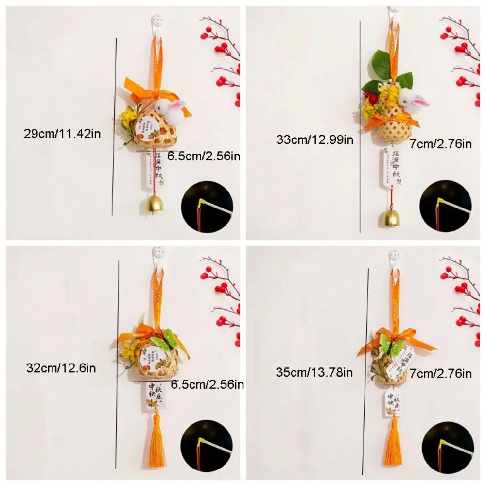 Weaving Mid-Autumn Festival Lantern LED Light Bamboo Weaving Cage Luminous Lantern Handheld Chinese Style Vue