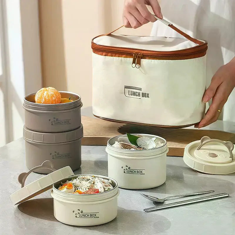 Portable Insulated Food Lunch Container Thermal Box 1 2 3 4 Separate