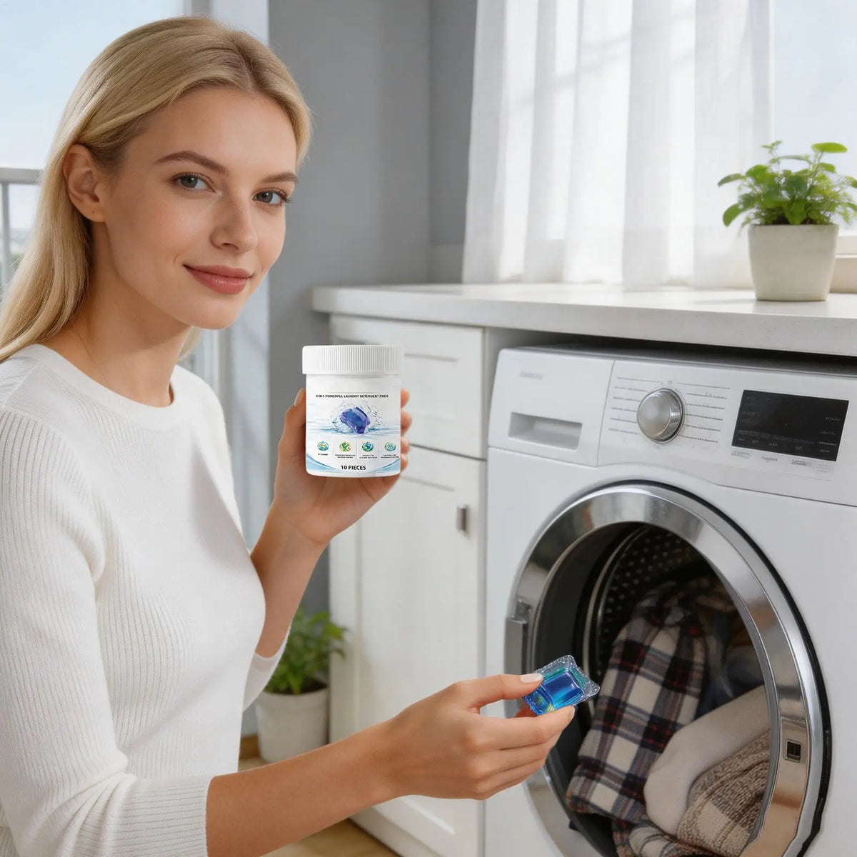 4in1 Laundry Stain Remover Pods, Portable Washing Machine Detergent Pacs, Multi-Use Cleaning Pods for Home Travel Business Trip Vue