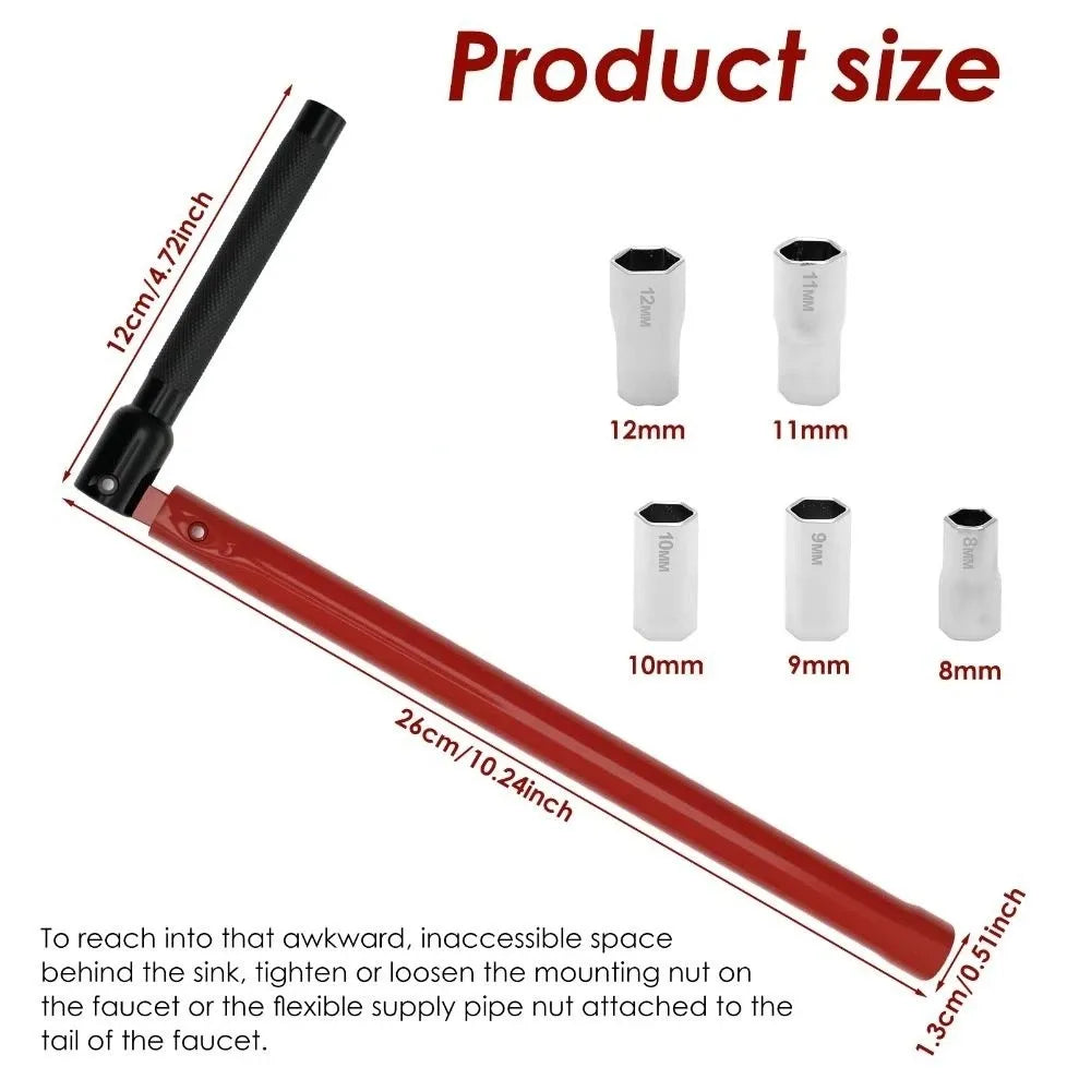 Bar Handle Shower Valve Wrench Labor Saving Durable Hardened Tap Wrench Professional Grade Smooth Surface Plumber Socket Wrench Vue