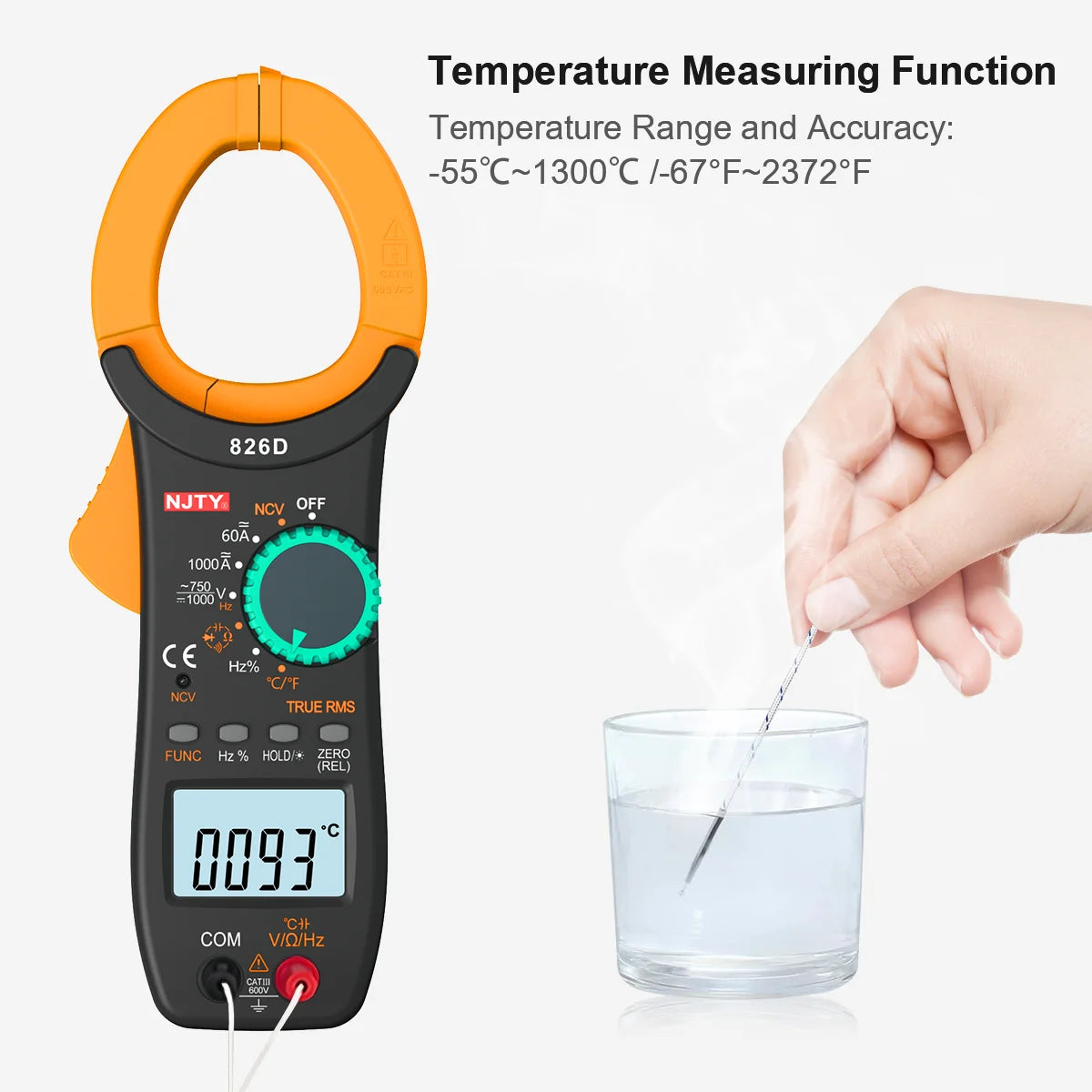 AC/DC Digital Clamp Multimeter Amp Meter 1000A 6000 Counts Voltage Capacitance Resistance Pinza Amperimetrica Temp Duty Cycle Hz Vue