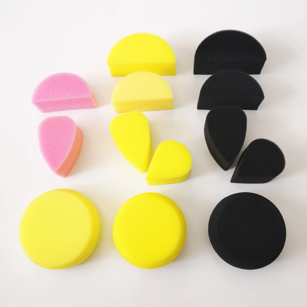Wholesale Halloween Makeup Beauty Custom Shape Square Face Painting Black Yellow Facial Sponge Vue