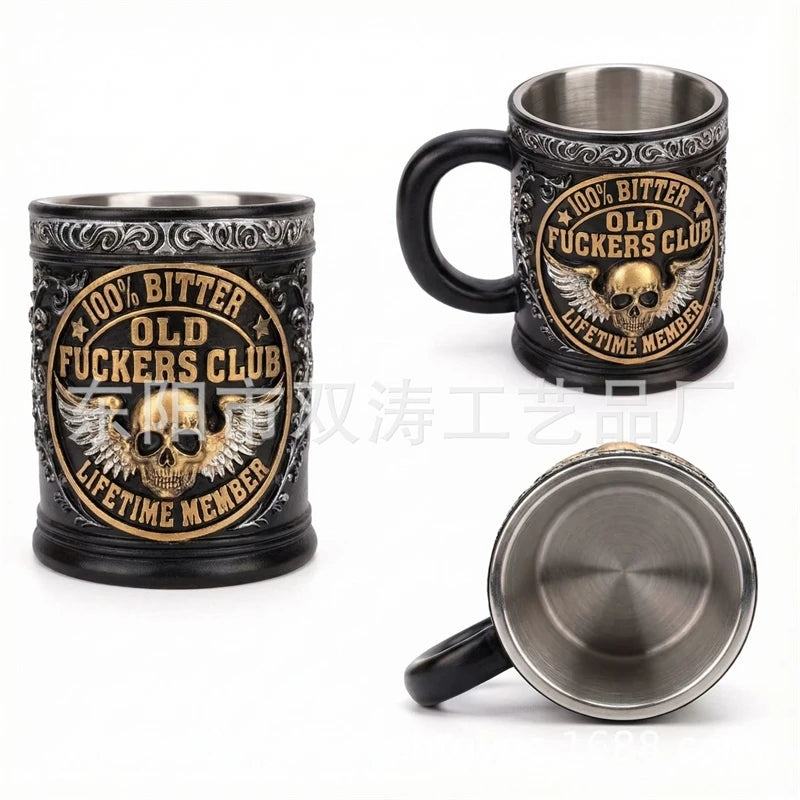 Skull Coffee Mug Novelty Gothic Style 14oz Cup For Home Table Desk Decor Halloween Birthday Gift For Adults And Teens Vue