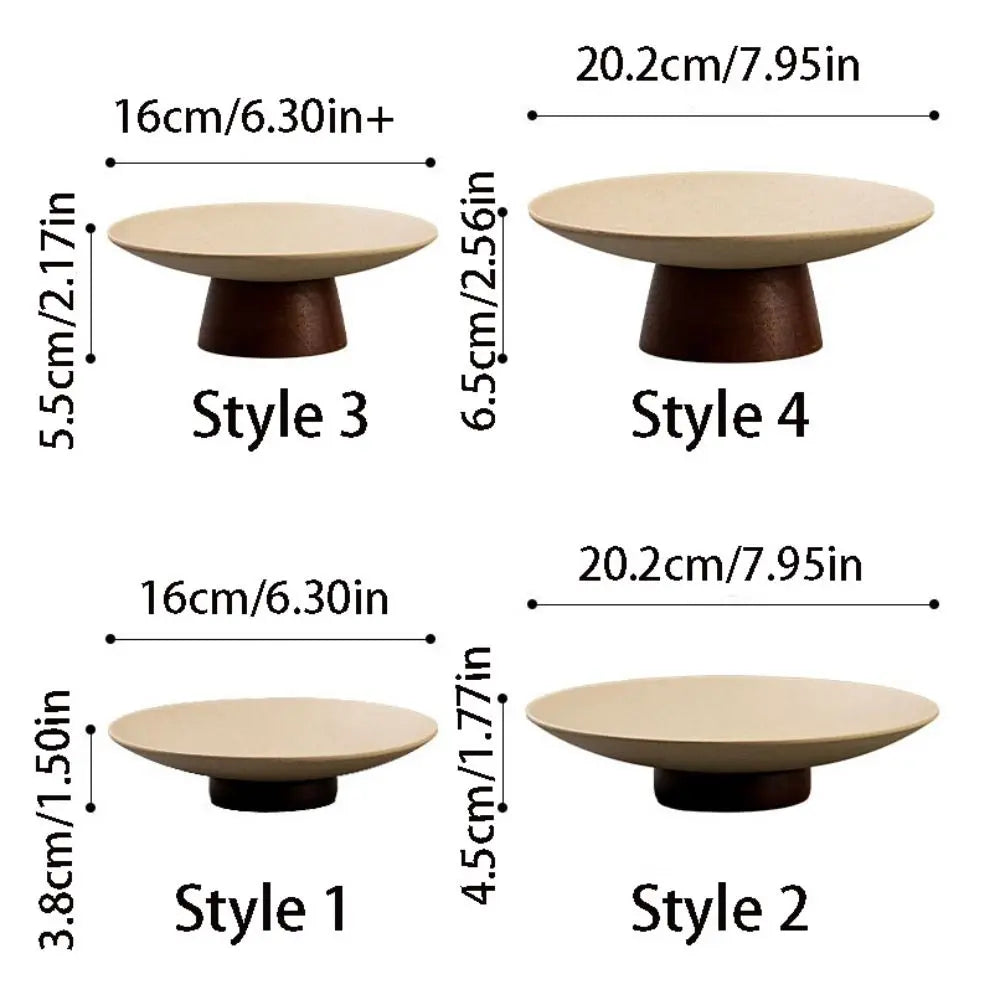 Kitchen Organizer Ceramic Storage Tray Durable Wooden Dessert Tray Reusable Simple Fruit Plate Commercial Vue