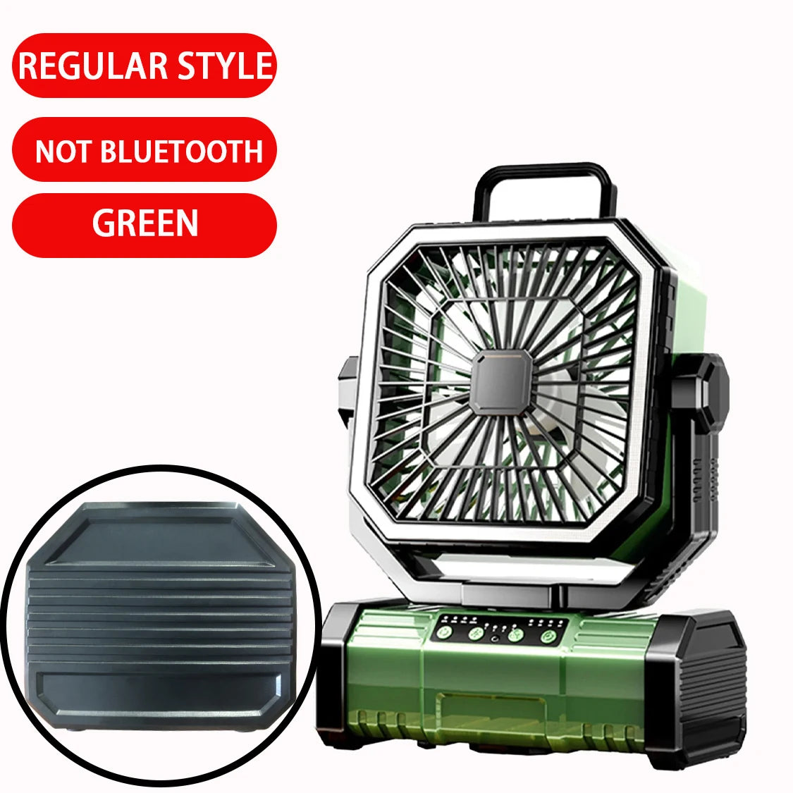 10000mAh Multifunctional Outdoor Camping Fan With Bluetooth Speaker Suitable For Outdoor Camping And Picnicking Vue green