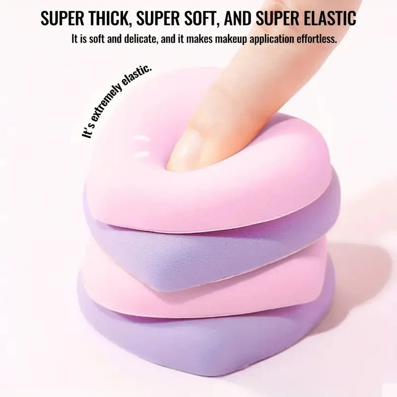 6pcs Heart-Shaped Makeup Sponge Puffs Dry Wet Dual Use Candy Puff Reusable Liquid Foundation Powder Cosmetic Sponge Puffs Vue