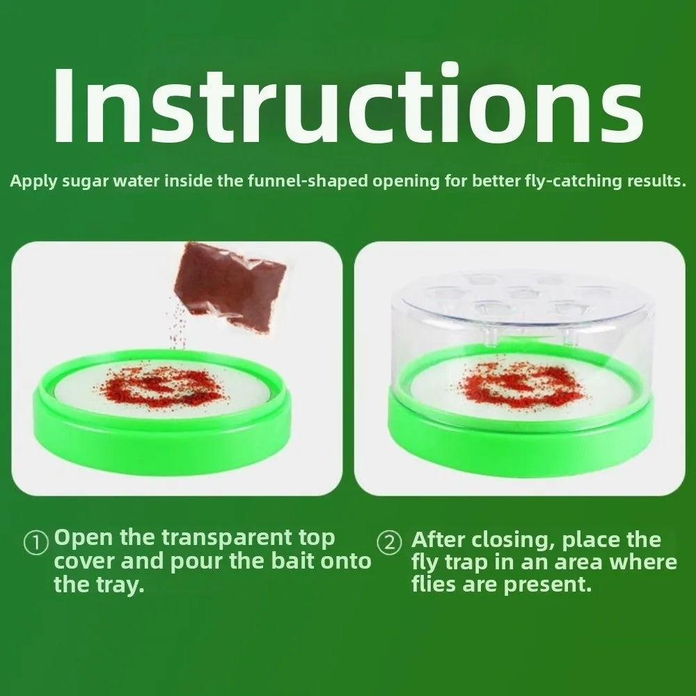 7 Holes Automatic Fly Trap Safe Non-Toxic Plastic Fly Trap Box Durable Reusable Indoor Fly Repellent Garden Pest Trap Device Vue