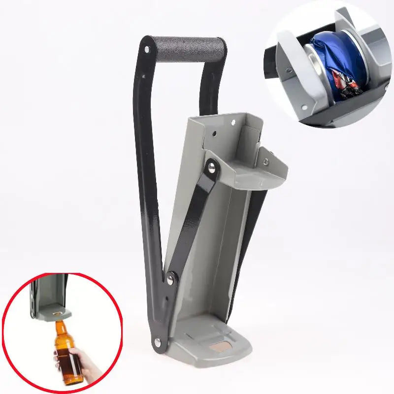 Metal 12 Can Crusher Heavy Duty Smasher Press Bottle Recycl Seltzer