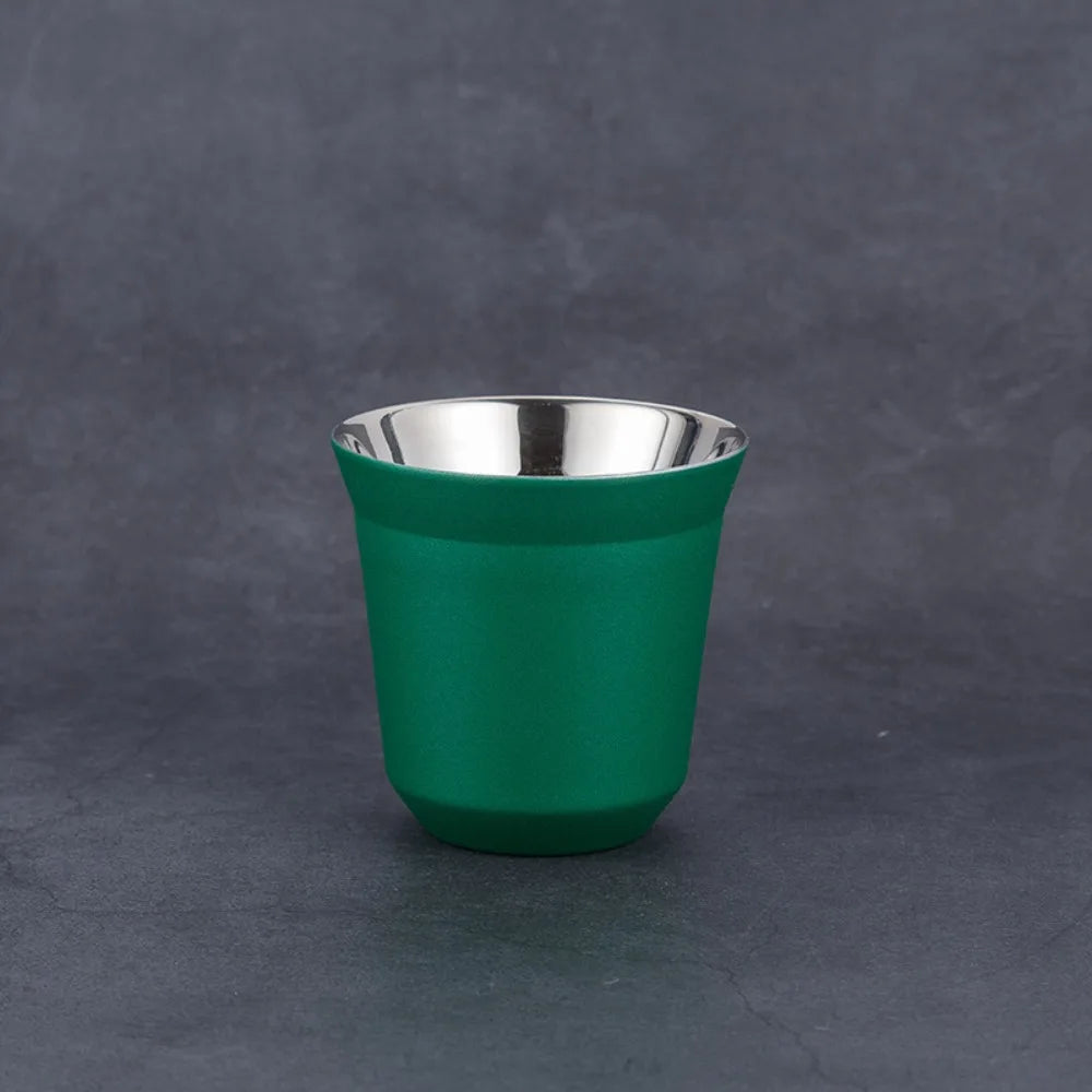 Summer Espresso Mugs Insulated Double Wall Beer Cups Small Capacity Vue Green