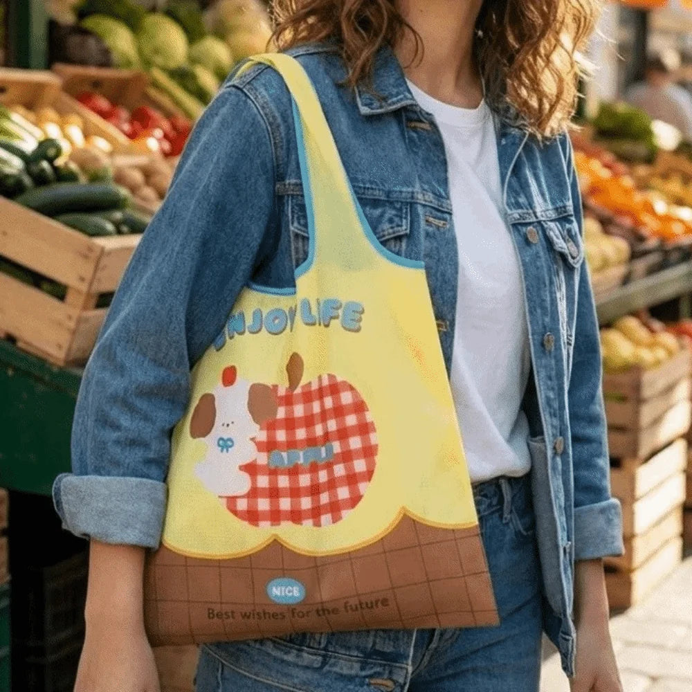 Multi-functional Large Capacity Folding Storage Bag Eco-Friendly Reusable Cartoon Shopping Bag Waterproof Handheld Bag Shopping Vue