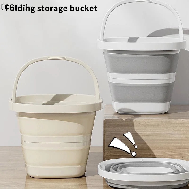 Folding Water Bucket, Large-capacity Multifunction Thickened Hand-held Bucket Outdoor Fishing Plastic Water Bucket〔CC11〕 Vue
