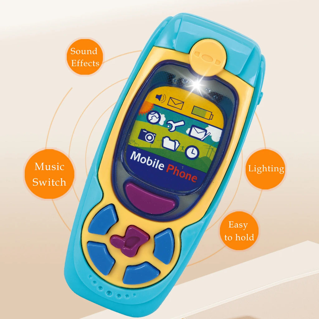 Smartphone Toys, Baby Phone with Music and Light Sound Interact Simulate Making Phone Calls, Gifts for Kids not Include Battery Vue