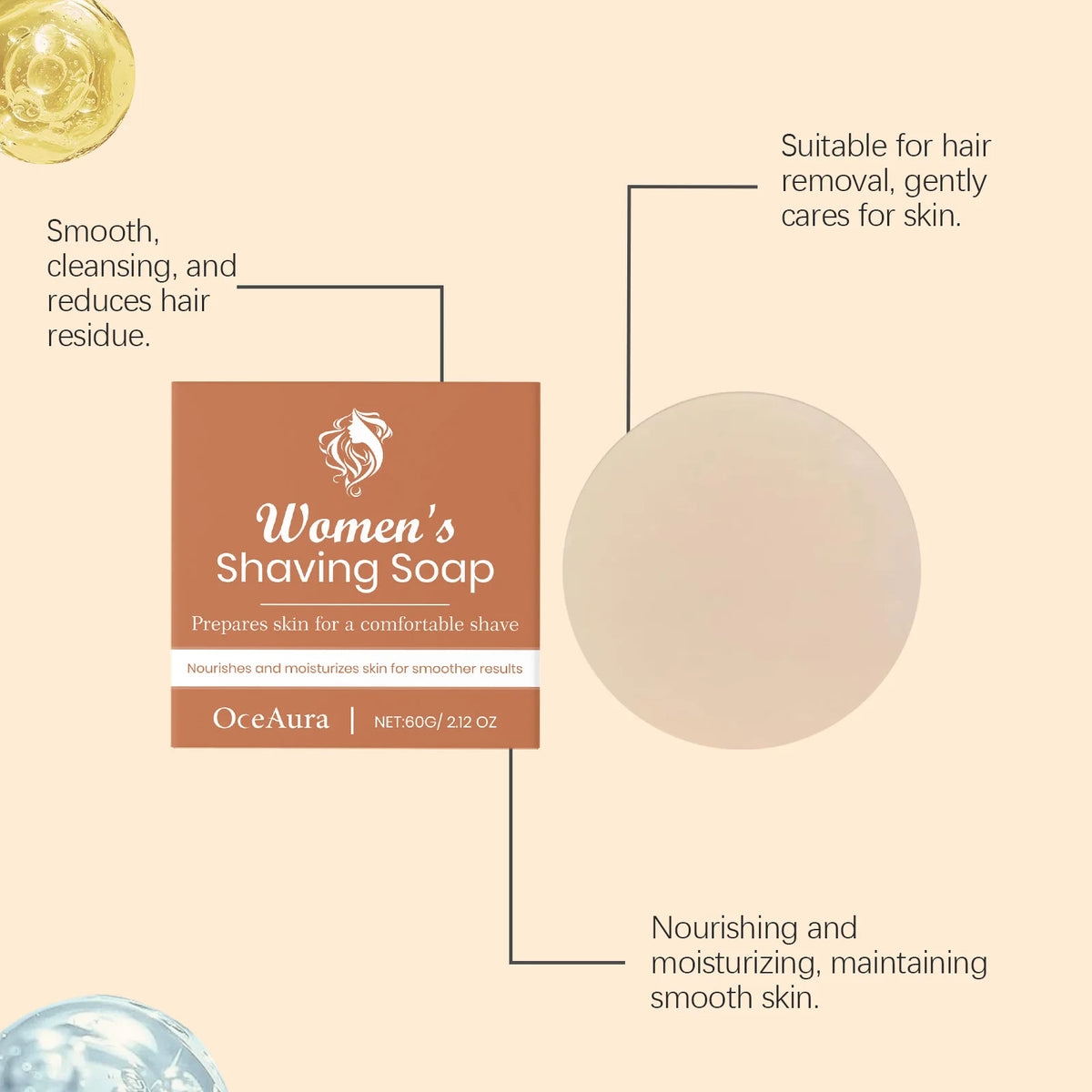 Women's Shaving Soap Moisturizing Smoothing Deep Cleansing Hair Removal Soothing Comfortable Brightening Refreshing Shaving Soap Vue