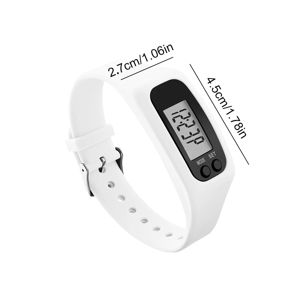 LED Pedometer Bracelet Wrist Calorie Counter Multi-Function Walking Running Pedometer Silicone Step Tracker for Outdoor Sports Vue