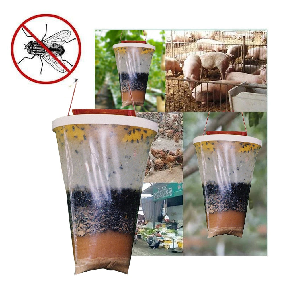 Disposable Fly Trap Bag with Bait – Catches 20,000 Flies Fly Trap Bag Vue