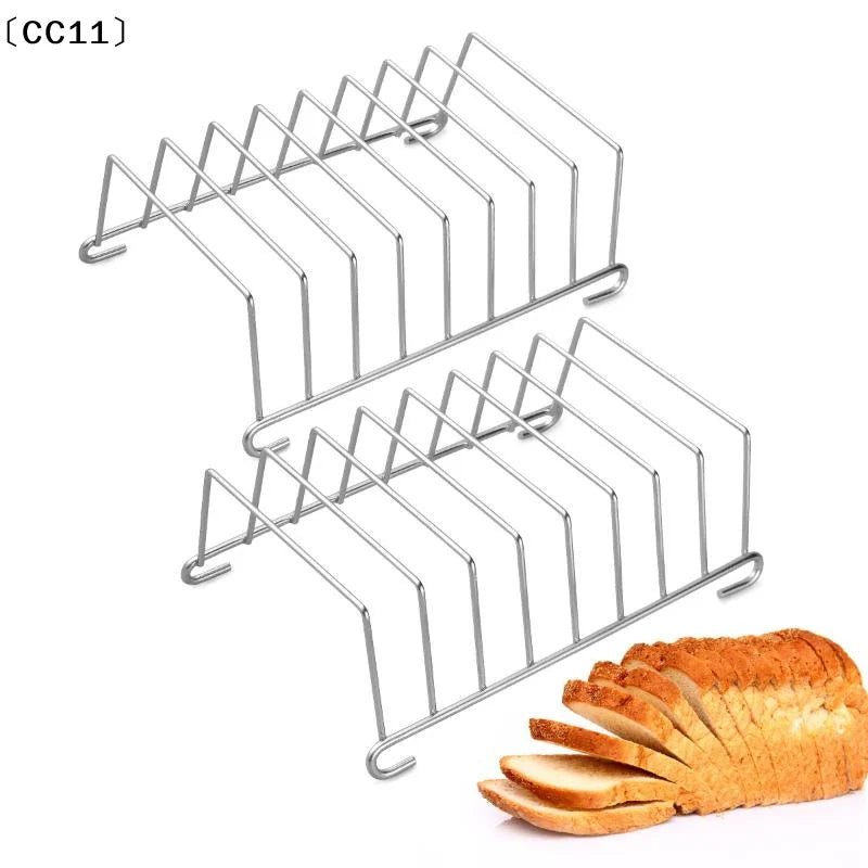 Stainless Steel Toast And Bread Rack 8 Slots Rectangle Food Display Tool For Air Fryer Accessories〔CC11〕 Vue
