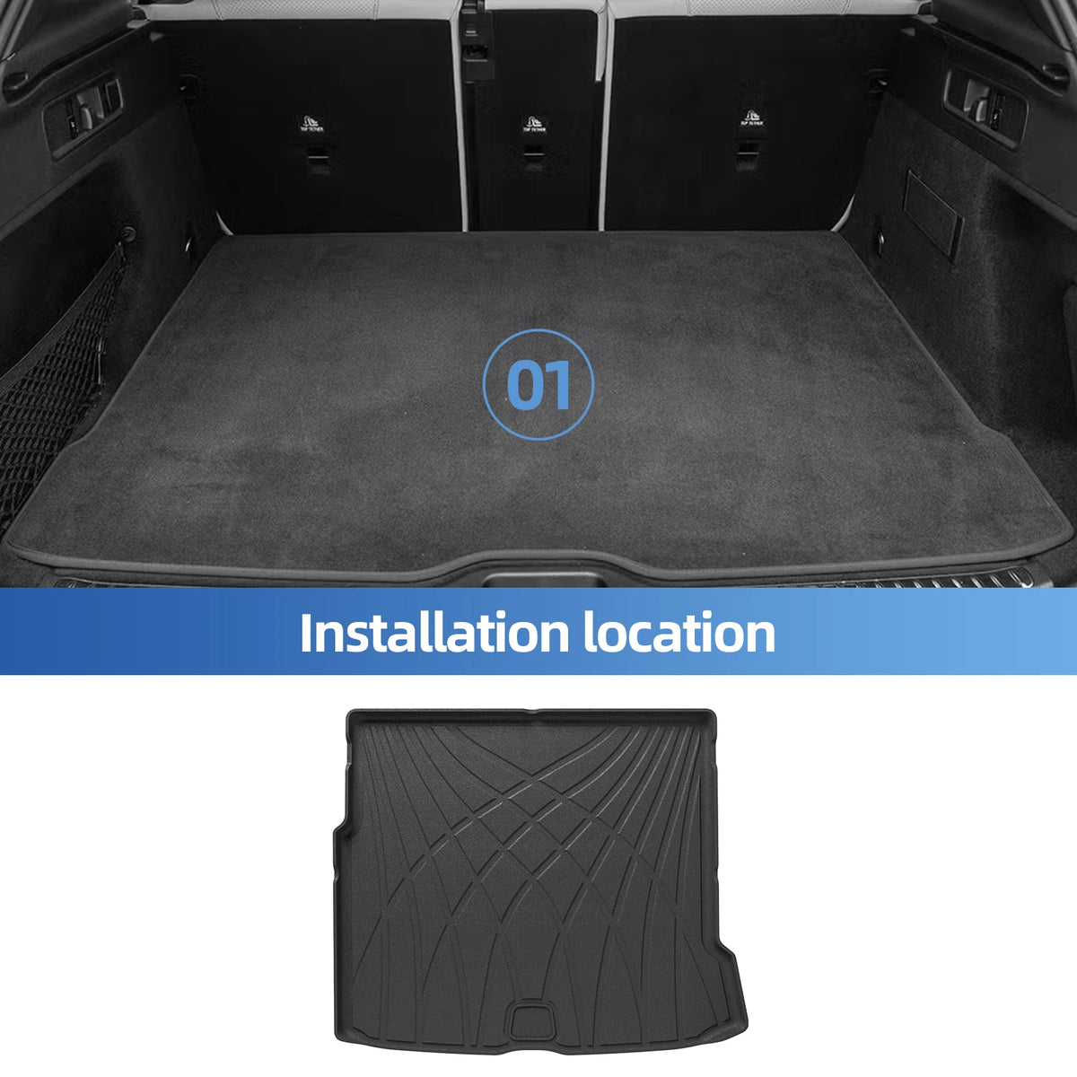 Smabee Left Drive for Benz GLC SUV 2023-2026 (Not for Coupe & PHEV (350e)) 5seat TPE 3D Car Floor Mats Trunk Pad Accessoreis Vue