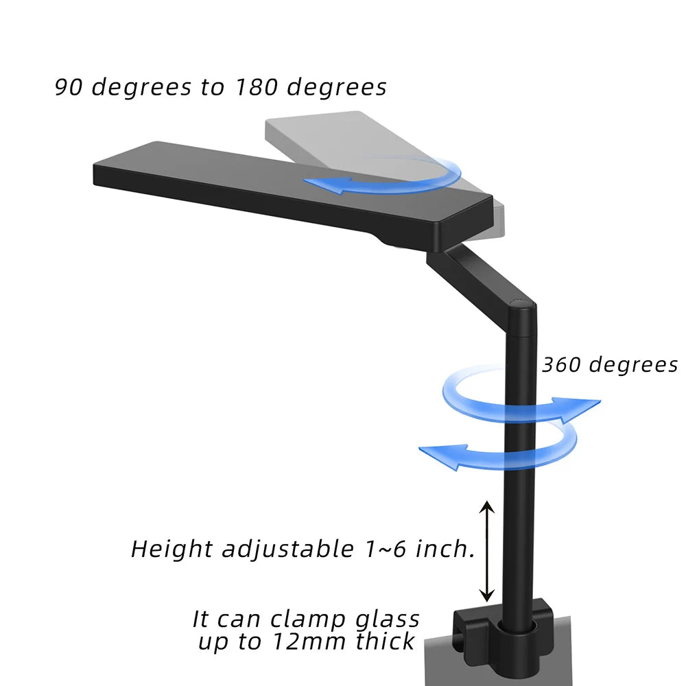 Smart LED Aquarium Bracket Light 15W APP Control Dimmable Full Spectrum Fish Tank Clip Lights Coral Aquatic Fishbowl Lighting Vue