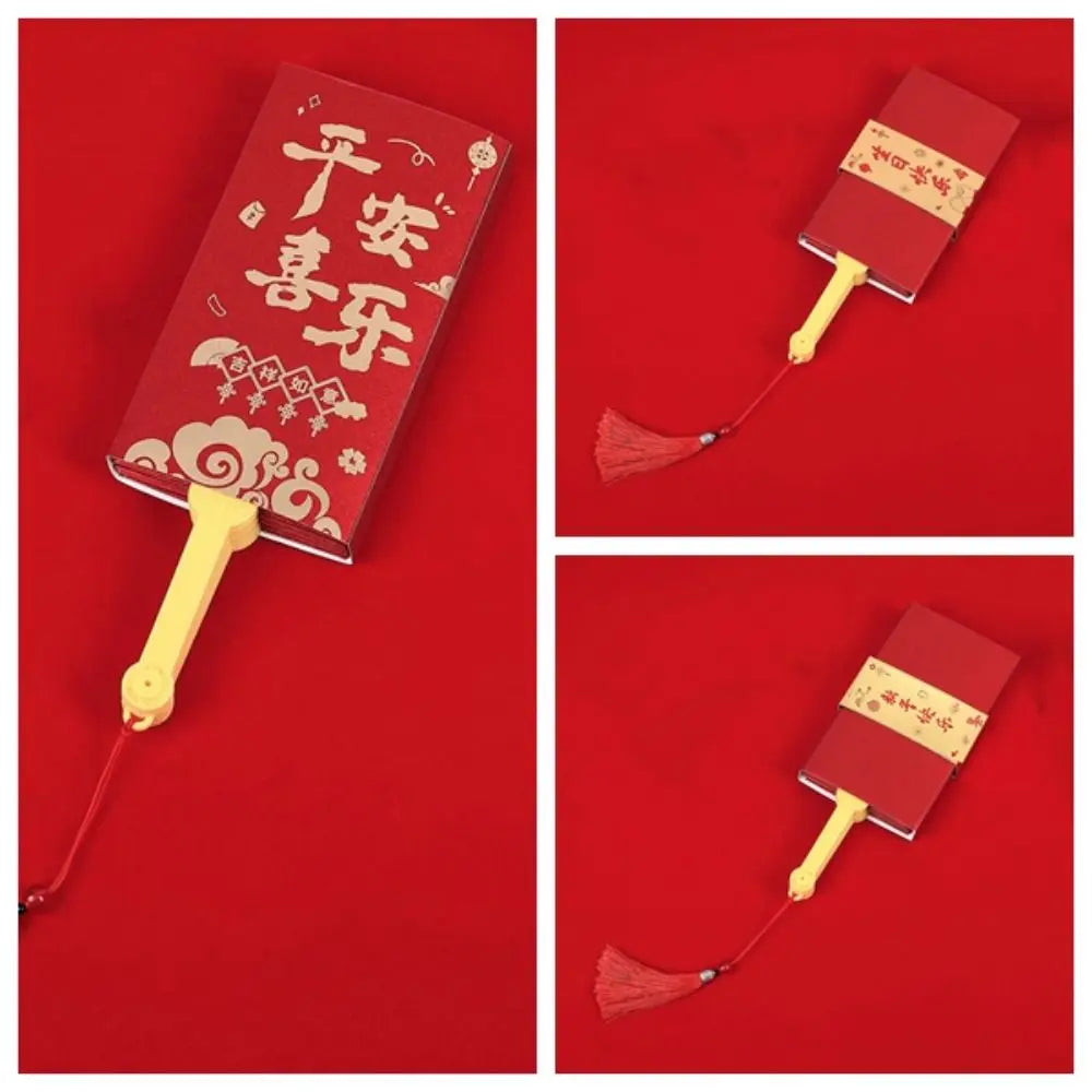 Traditional Fan Design Red Envelope Frosted Hollow Children's Money Bag Bonus Thickened Spring Festival Red Wallet Vue