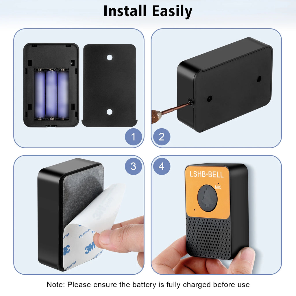 APWIKOGER Wireless Intercom Doorbell – 800ft Range & LED Flash Wireless Intercom Doorbell Vue