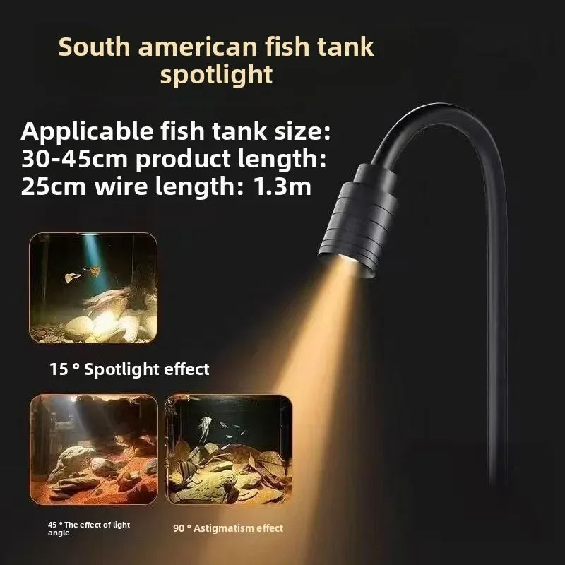 Waterproof LED Fish Tank Light Mini Clip Lamp for South American Aquarium Decoration Small Stream Tank Lighting Vue