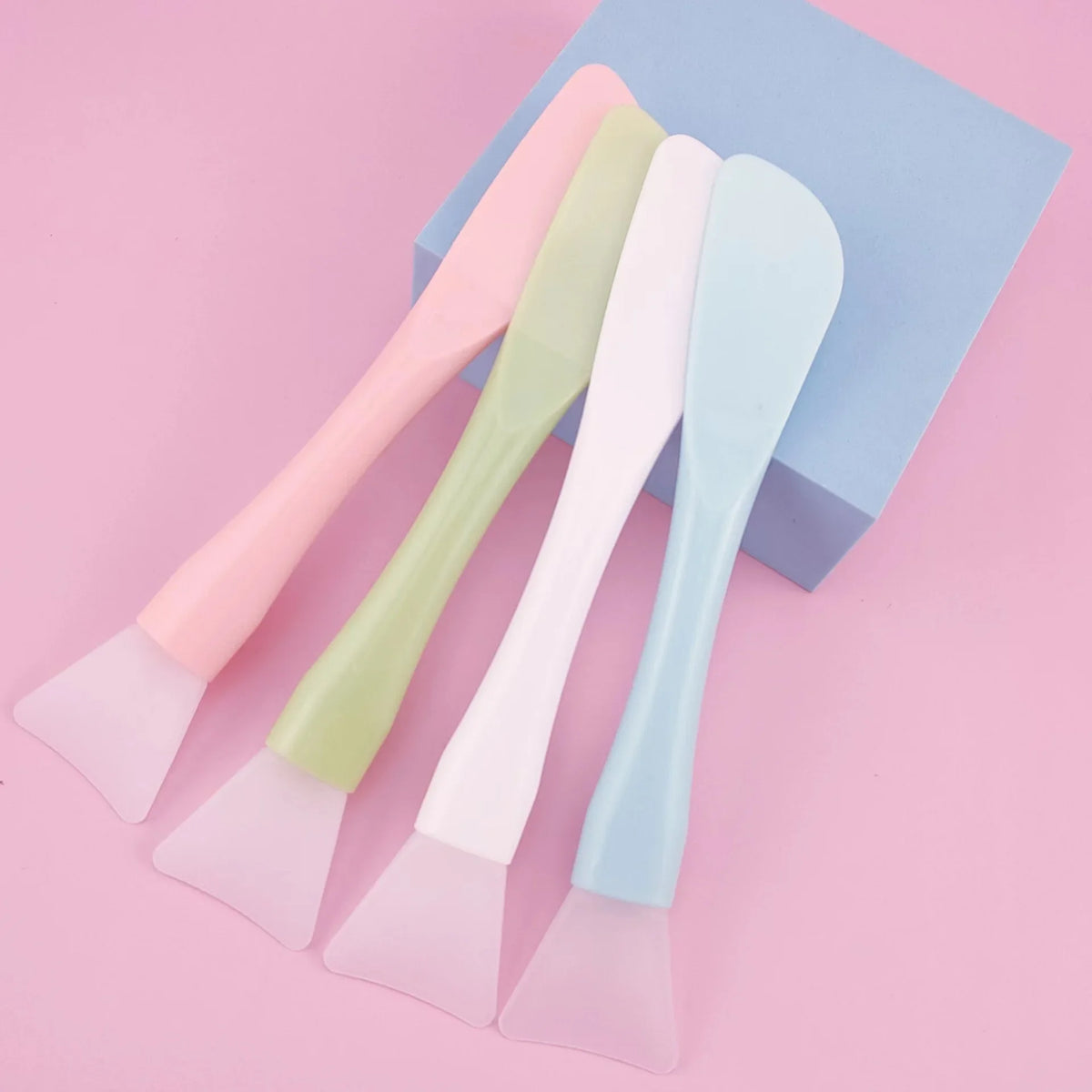 Silicone Facial Mask Brush DIY Film Adjusting Beauty Tool Soft Head with Scraper Integrated Dual-use Mud Film Brush wholesale Vue