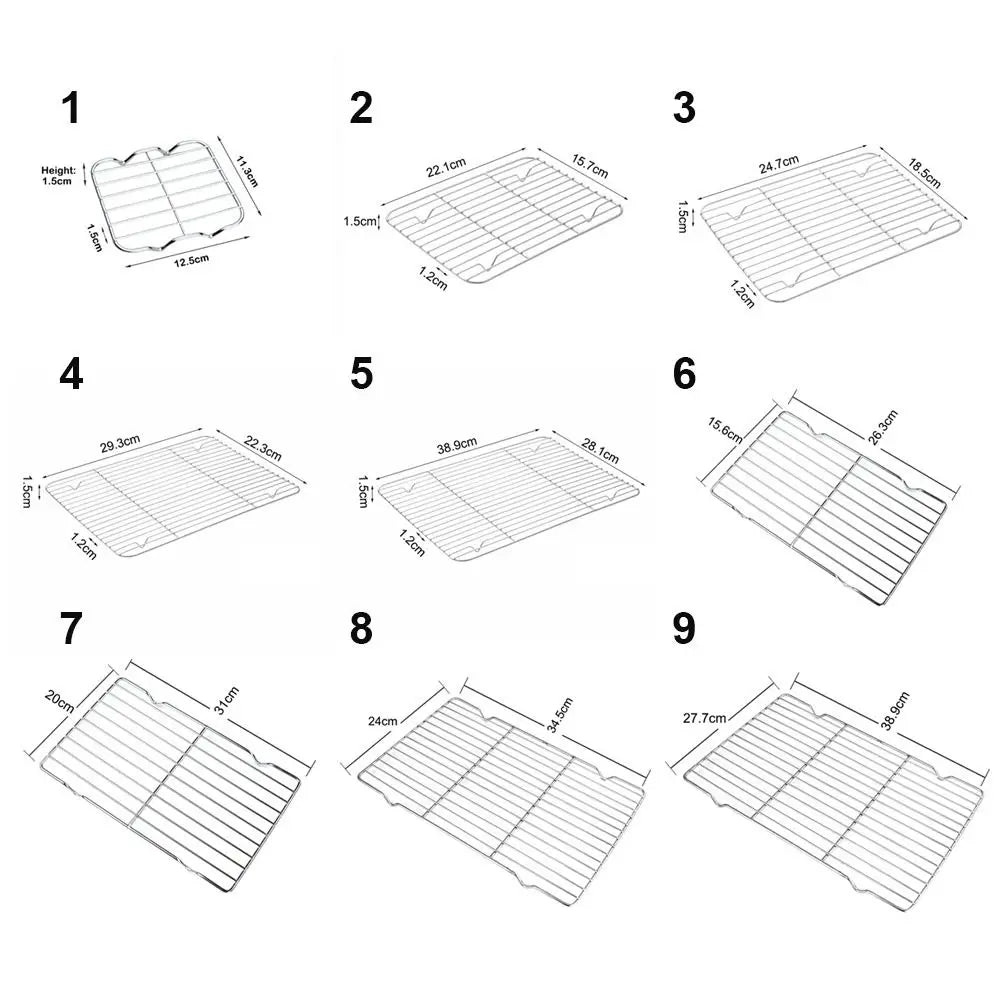 Stainless Steel Cooling Rack Non-stick Silver BBQ Tray Barbecue