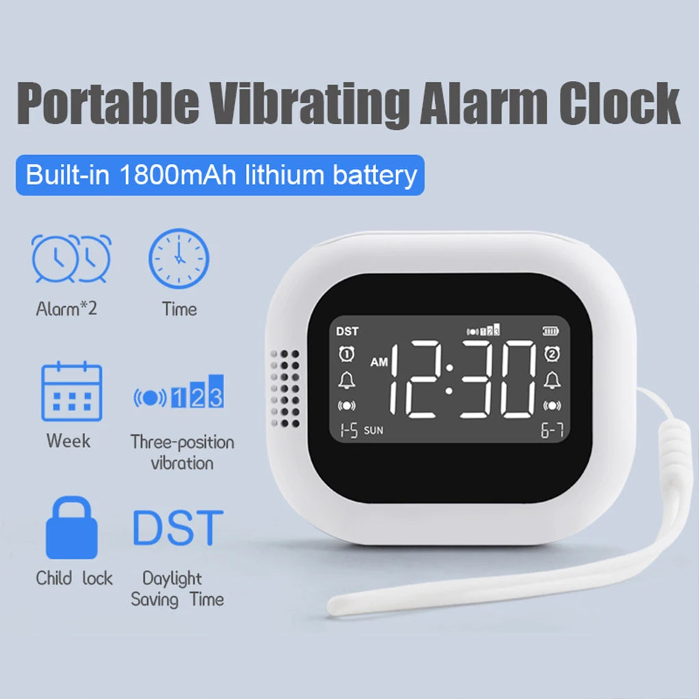 Vibrating Alarm Clock with Bed Shaker Multifunctional for Heavy Sleeper Deaf Hard 2 Hearing Snooze Alarm Clock Vue