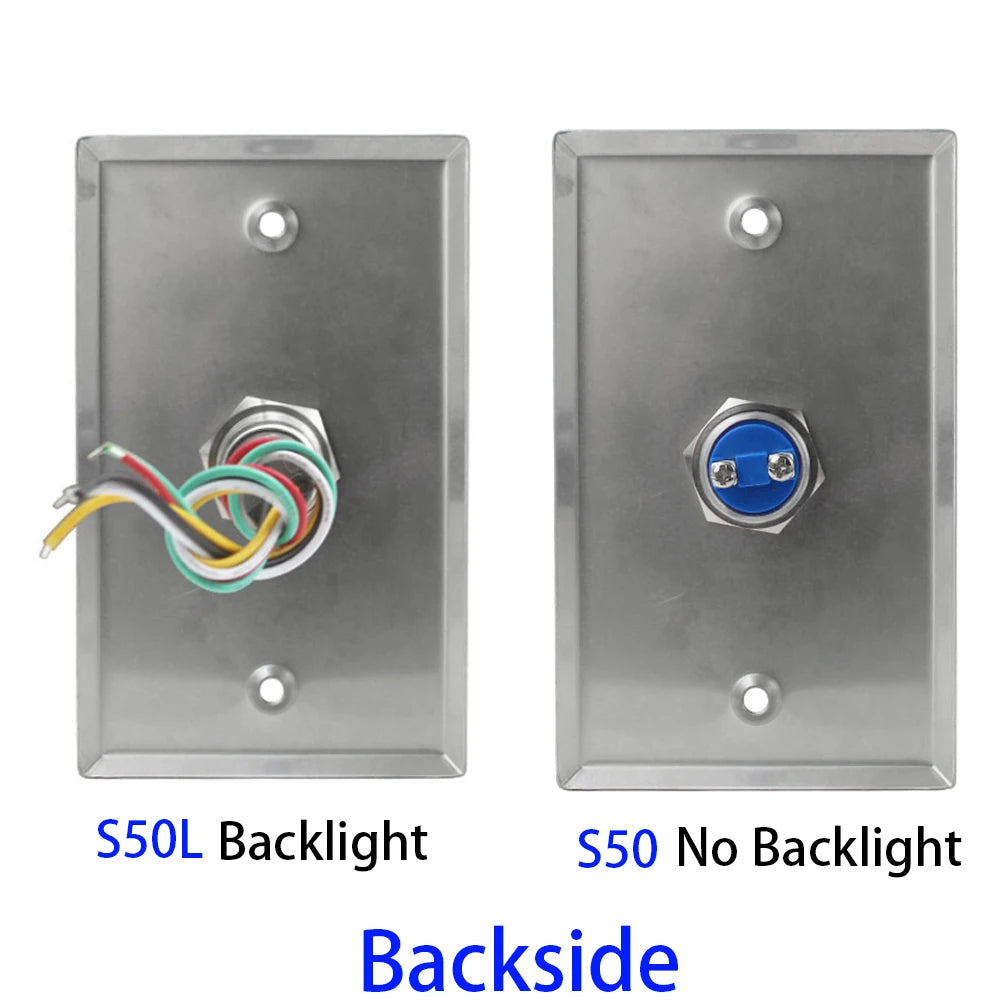Backlight Stainless Steel Exit Button Switch Door Push Sensor Opener Release for Access Control System Vue