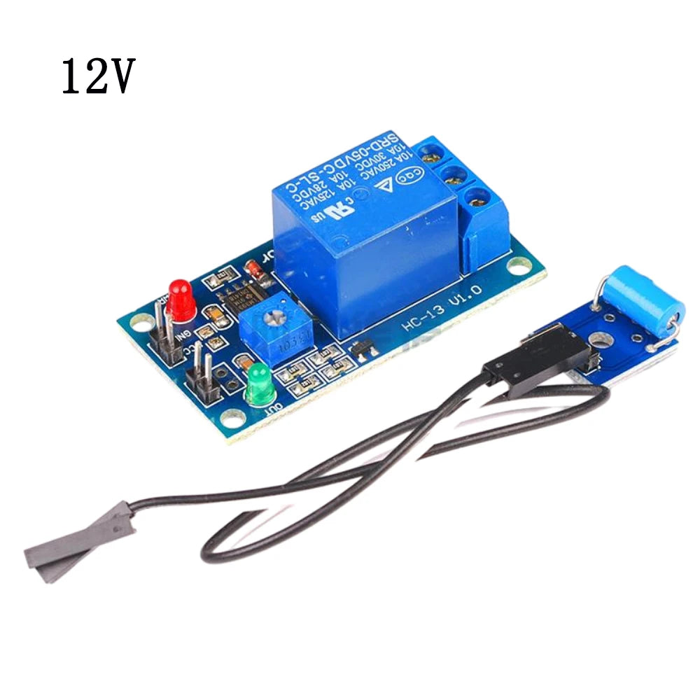 5V/12V Normally Closed Vibration Sensor Relay Module 2 in 1 Alarm Trigger Vibration Module with Indicator Light Vue